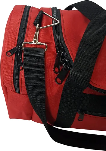 Miniatura 15 de Bolsa de lona triple grande con apertura en U, bolsillo frontal y dos compartimentos laterales, perfecta bolsa de cabina fabricada en Estados Unidos.