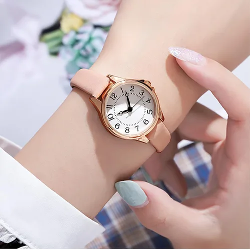 Miniatura 2 de BESTKANG Reloj de pulsera de cuero de moda para mujer, fácil de leer, reloj de pulsera de cuarzo casual resistente al agua, reloj de pulsera pequeño