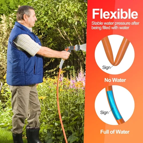 Miniatura 3 de SPECILITE Manguera de jardín de 50 pies x 5/8 pulgadas, manguera de agua resistente, flexible y ligera, explosión de 600 psi, manguera de goma 5/8