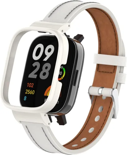 Miniatura 9 de HOPMC Protege tu reloj inteligente Redmi 3 con marco de metal protector y correa de cuero de microfibra que se adapta a tamaños de 5.15 a 9.05
