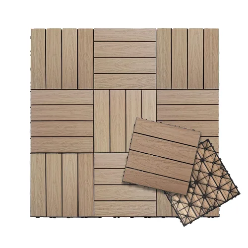 Miniatura 17 de NewTechWood UltraShield Naturale - Azulejo compuesto para exteriores (1 pie x 1 pie), color rosa de Seúl (10 pies cuadrados por caja)