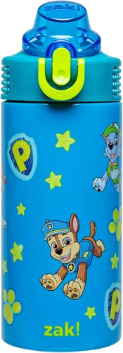 Miniatura 19 de Zak Designs Sage Kids - Botella de agua para la escuela, viajes o en casa, botella de agua de acero inoxidable de 14 onzas con pajilla, asa y tapa