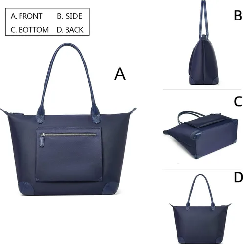 Miniatura 4 de DORIS&JACKY Bolso de mano para mujer, grande, ligero, de cuero, de nailon, para el trabajo, bolso de hombro y bolso de viaje plegable