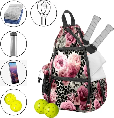 Miniatura 4 de Pickleball Backpack Rose Pink for Women Men - Multi-Pocket Sports Bag with Shoe Compartment Versatile Tennis Bag & Gifts for Pickleball Lovers