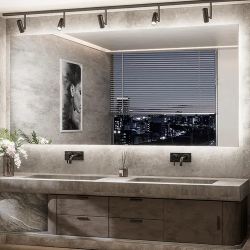 Miniatura 30 de TETOTE - Espejo retroiluminado para baño con luz, botón táctil regulable y función antivaho (horizontal o vertical)