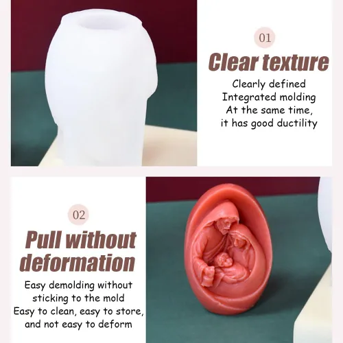 Miniatura 3 de Moldes de resina para velas 3D de Jesús y la Virgen Familia, figuras religiosas, moldes de cera derretida, moldes de silicona Virgen María sostiene