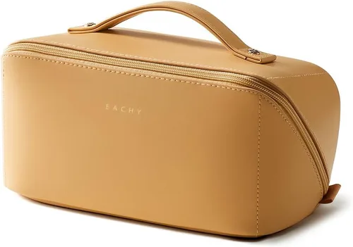 Miniatura 62 de EACHY Bolsa de Maquillaje de Viaje, Bolsas de Cosméticos de Gran Capacidad para Mujeres, Bolsa Portátil Impermeable que se Abre Plana, Bolsa de Aseo