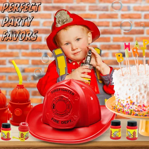 Miniatura 2 de 4E's Novelty 24 mini burbujas a granel – Burbujas para niños, suministros de fiesta de bomberos, tema de camión de bomberos, recuerdos de fiesta