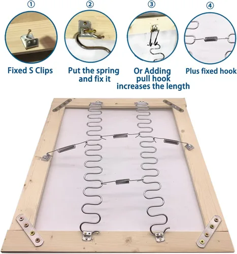 Miniatura 3 de Kaupuar Kit de repuesto de resorte de tapicería de sofá de 18 pulgadas para reparación de sofá, reclinable, piezas de silla, fijación de asiento