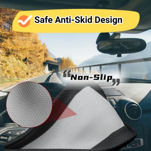 Miniatura 4 de Funda para volante de automóvil compatible con Subaru Crosstrek 2025 2024 2000-2023, piel transpirable de alta calidad, diseño antideslizante