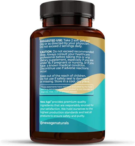 Miniatura 7 de NEW AGE Suplemento de aceite de pescado Omega 3 para el sistema inmunológico y de apoyo a la salud, promueve la salud de las articulaciones