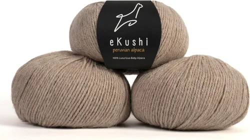 Miniatura 113 de 100% Hilo de Alpaca para Bebé para Tejer y Ganchillo - Juego de 3 Madejas de Hilo Premium DK - Ligero, Hipoalergénico y Térmico Hecho en Perú - N010