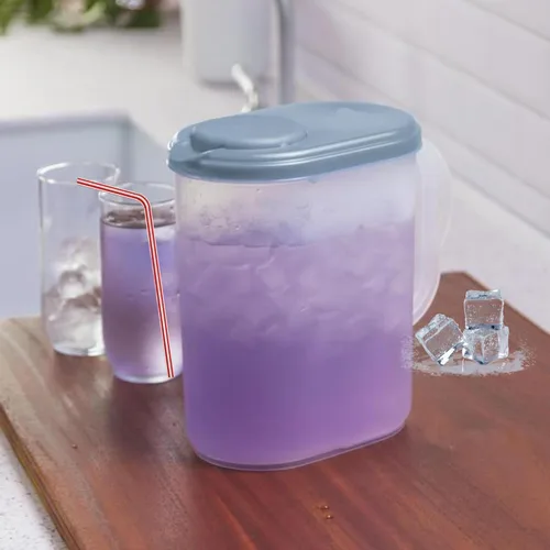 Miniatura 2 de Paquete de 2 jarras de agua con tapa y boquilla pivotante superior de 1 galón Diseño delgado para puerta de refrigerador, apto