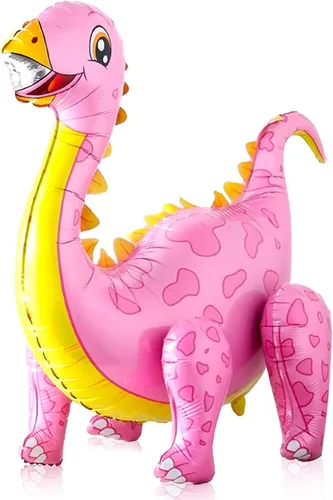 Miniatura 3 de KatchOn, Combo de globos grandes de dinosaurio rosa, 35 pulgadas, paquete de 3, globos de dinosaurio rosa 3D para fiesta de cumpleaños, globos