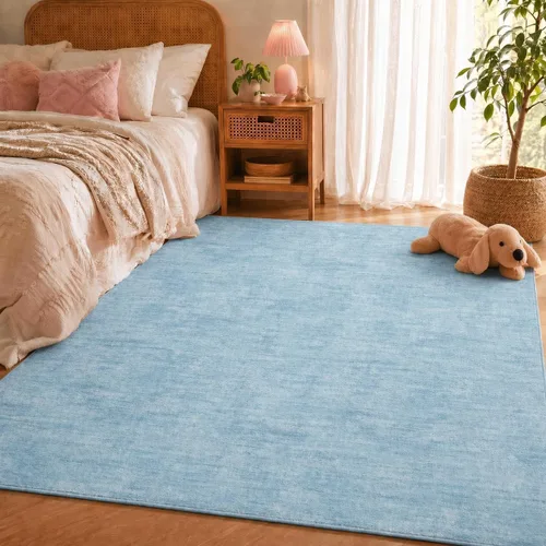 Miniatura 34 de RUGSREAL - Tapete pequeño de 2x3 con base de goma, resistente a las manchas, moderno, color liso, contemporáneo lavable, para la entrada, sala