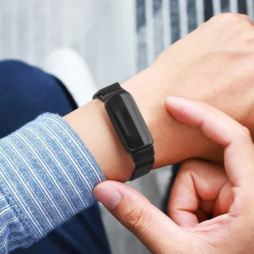 Miniatura 6 de Correa de metal para Fitbit Luxe para mujeres y hombres, correa de repuesto magnética ajustable de malla de acero inoxidable compatible con Fitbit