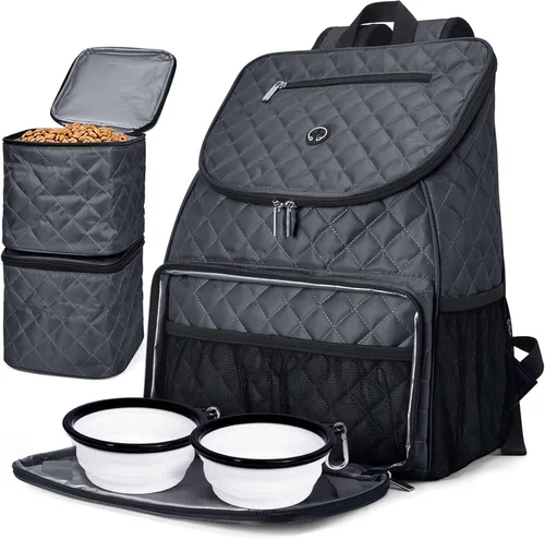 Miniatura 11 de BAGLHER Mochila de viaje para perros – Contenedor de comida desmontable para perros para suministros para mascotas, mochila para equipo de perro