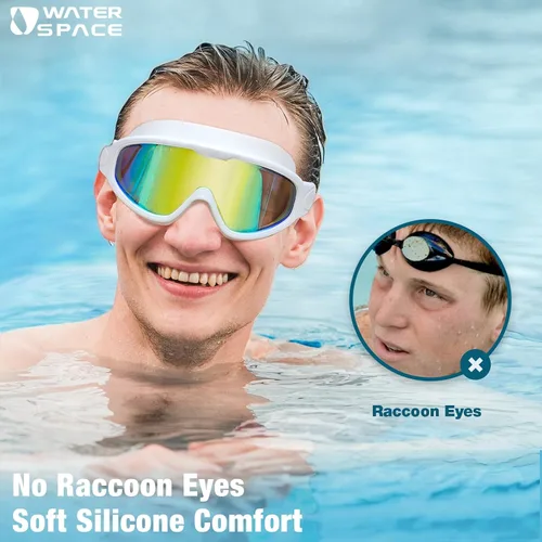 Miniatura 2 de Water Space 2 unidades de gafas de natación para adultos, antiniebla, gafas de natación para hombres, mujeres, jóvenes, protección UV, impermeables