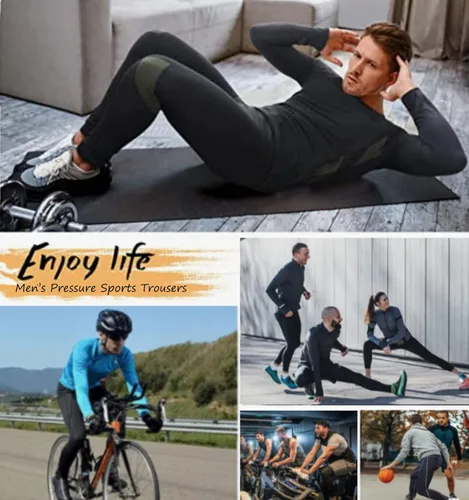 Miniatura 41 de SPVISE Pantalones de compresión para hombre, leggings para deportes, gimnasio, mallas atléticas frescas y secas, capa base para correr, fútbol
