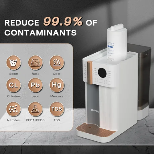 Miniatura 2 de ICEPURE Sistema de filtración de agua de ósmosis inversa de mostrador Certificado NSF/ANSI 58, Filtro compuesto de 4 etapas, proporción pura a
