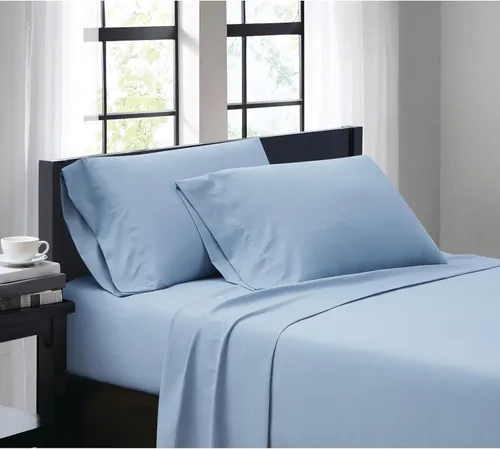 Miniatura 21 de TRULY SOFT Everyday - Juego de sábanas de poliéster turquesa de 4 piezas, tamaño matrimonial, color sólido, ropa de cama para adultos, certificado