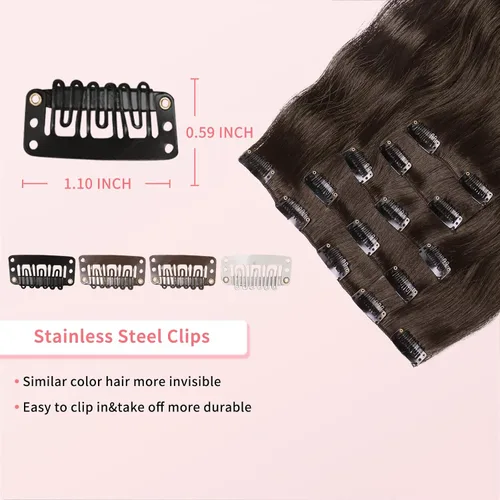 Miniatura 4 de Extensiones rubias onduladas con clip, de 18 pulgadas de largo, sintéticas, invisibles, gruesas, postizas, para mujeres, 5 piezas, rizadas, suaves