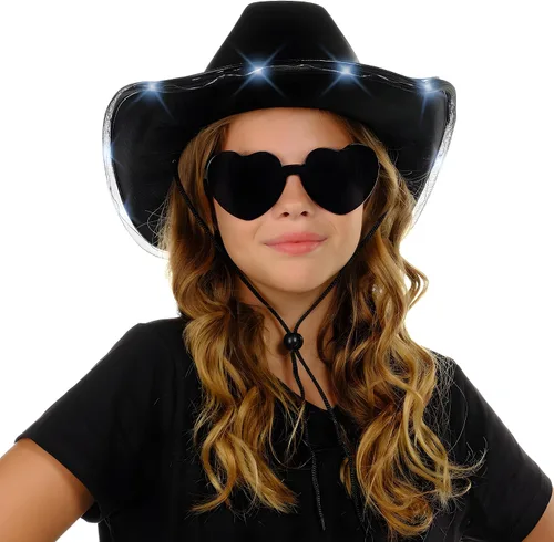 Miniatura 5 de Funcredible Light Up Cowboy Hat and Glasses - Holographic Led Cowboy Hat for Women - Space Cowgirl Hat - Cowgirl Outfit
