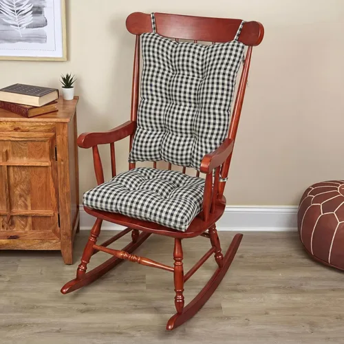 Miniatura 28 de Klear Vu The Gripper - Juego de cojines antideslizantes para silla mecedora con acolchado grueso, incluye almohadilla de asiento y almohada
