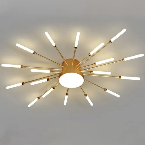 Miniatura 19 de Lámpara de techo LED regulable de 32 pulgadas, 12 luces de techo, lámpara de techo empotrada, iluminación de interior dorada para sala de estar, 12