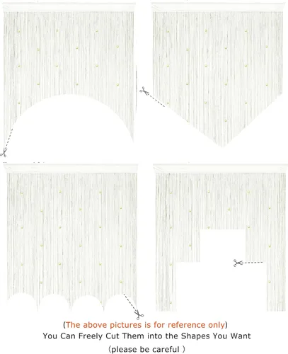 Miniatura 5 de YaoYue Cortina de Hilos con Cuentas para Puerta, Cortinas de Hilos para Puerta, con Borlas, Cuentas, Franja Colgante, Divisores de Habitación