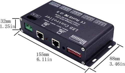 Miniatura 5 de AMKI Controlador de decodificador LED DMX 512 para controlador de atenuador de luz de tira de cinta RGB (12 canales)