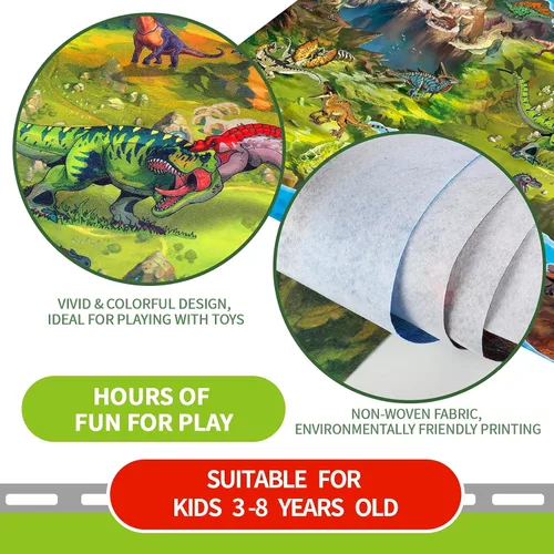 Miniatura 4 de Oriate Tapete de Sueños para Niños Tapete de Juego de Actividades de Juguete de Ciudad Moderna, Alfombra de Mapa de Juego de Interacción Padre-Hijo