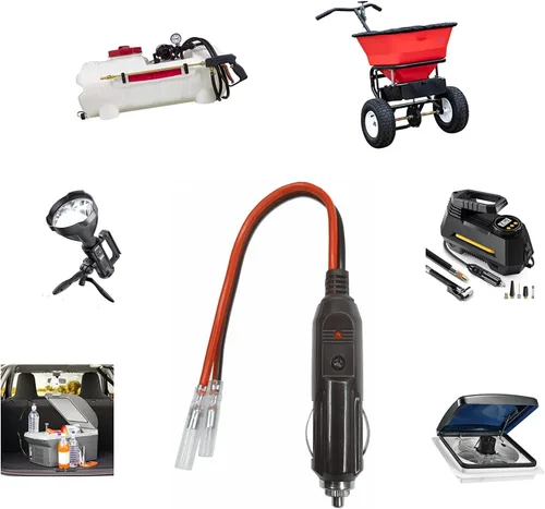 Miniatura 5 de Enchufe macho de encendedor de cigarrillos de repuesto para automóvil con cables - Adaptador de coche de 12 V 24 V Kit de cargador de batería de CC