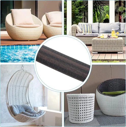 Miniatura 5 de PATIKIL Kit de reparación de mimbre, 30m/98ft PE Rattan Reemplazo DIY Set para la fijación de muebles, muebles de patio, café