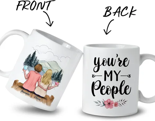 Miniatura 2 de Gossby Taza de café personalizada para mejor amiga, regalo personalizado para mejor amiga con diseño, nombre, Navidad, cumpleaños, regalo de amistad