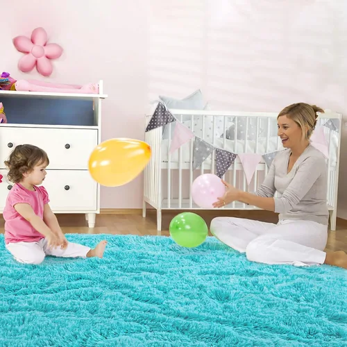 Miniatura 6 de Alfombras ultrasuaves y esponjosas para dormitorio, de 5 x 8 pies, alfombras de área de pelo largo para sala de estar, alfombra peluda grande