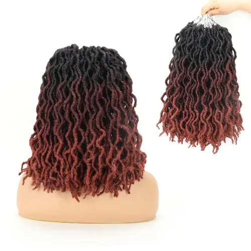 Miniatura 11 de Eliza Rastas gitanas onduladas de 18 pulgadas, cabello de ganchillo suave, 6 paquetes de trenzas sintéticas de diosa, raíces africanas, extensiones