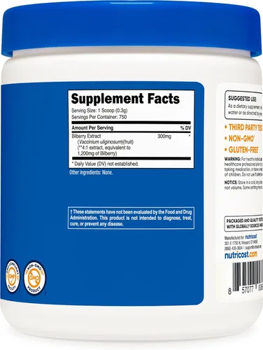 Miniatura 4 de Nutricost Arándano en polvo 8.82 oz - Sin gluten y sin OMG