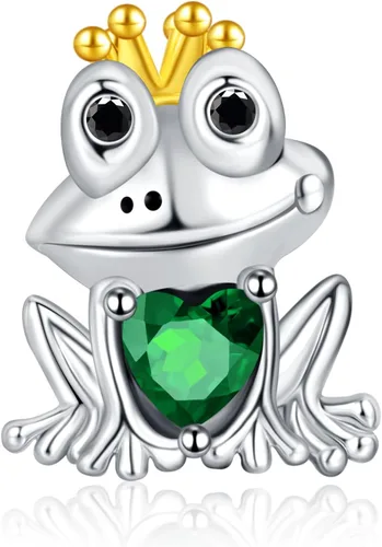 Annmors Dijes de joyería de animales para mujer, plata de ley 925, colgante con circonita cúbica, cuentas de joyería para niñas, regalos de