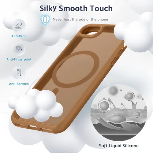 Miniatura 6 de Vooii Funda para iPhone SE 3ª/2ª/2020 con Magnético, Funda iPhone 8/7 [Compatible con Magsafe] [Diseño Integrado] Sensación de Agarre Cómoda Delgada