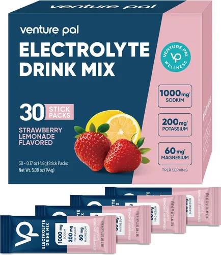 Miniatura 15 de Venture Pal Paquete de electrolitos en polvo sin azúcar con alto contenido de sodio, paquetes de hidratación cero calorías con vitamina, sodio