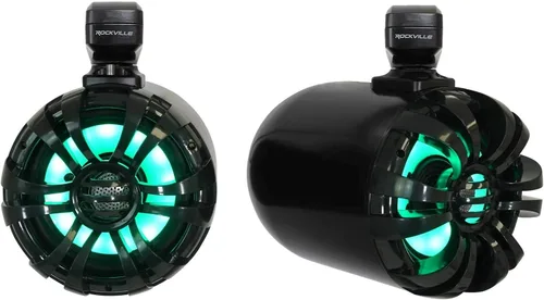 Miniatura 7 de Rockville RGHR45 - Receptor de agujero de calibre marino de 4 zonas, Bluetooth/Radio/Paquete remoto con cable con (2) Rockville WB65KLED 6.5