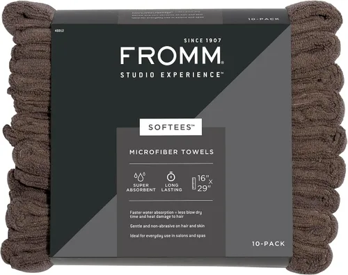 Miniatura 10 de Toallas de microfibra Fromm Softees para peluqueros, barberos, spa, gimnasio en Aqua, 16" por 29", 10 unidades. Toalla perfecta para el cuidado