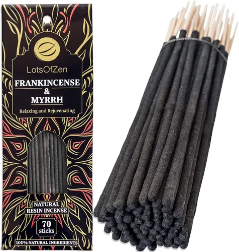 Miniatura 5 de LOTS OF ZEN Varillas de incienso de incienso y mirra (paquete de 70) – Kit de manchas de resina natural de larga duración para limpieza espiritual