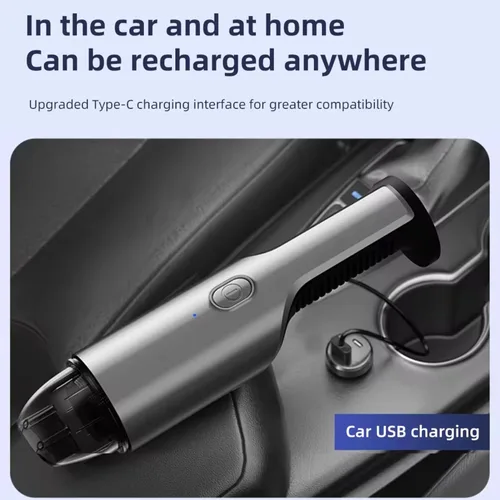 Miniatura 7 de Aspiradora portátil para automóvil, aspiradora de mano portátil para limpieza interior del automóvil, uso húmedo y seco, recargable por USB