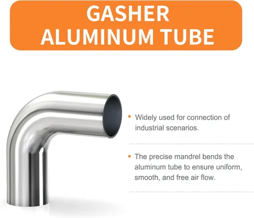 Miniatura 4 de GASHER 2 piezas Tubo de aleación de aluminio de codo de 90 grados para tubo interenfriador, tubo de admisión de aire de 3" OD, longitud de la pata