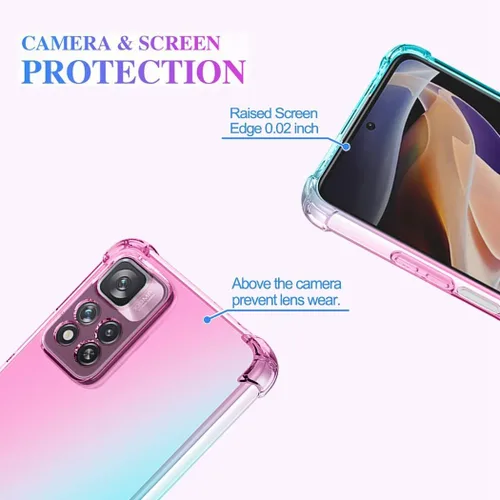 Miniatura 3 de Funda para Redmi Note 11 Pro 5G/Redmi Note 11E Pro, funda transparente para teléfono con degradado, delgada, antiarañazos, flexible, funda