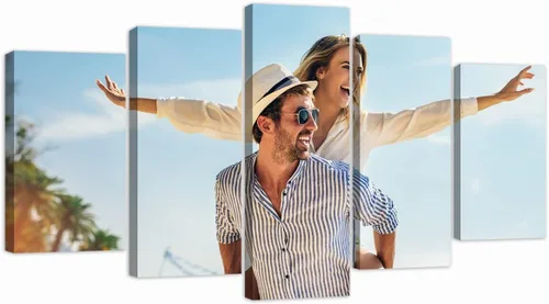 Miniatura 11 de LZIMU Impresiones en lienzo personalizadas de 5 paneles, personaliza tu foto en lienzo para decoración del hogar