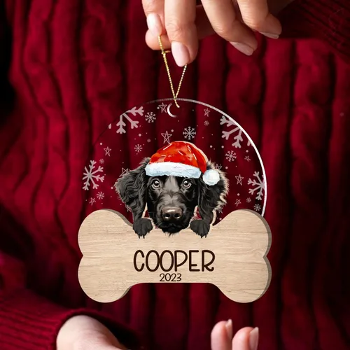 Miniatura 65 de Nazenti American Pit Bull Terrier Adorno de Navidad, adorno de perro fotográfico, adorno de perro personalizado, adornos de fotos de madera