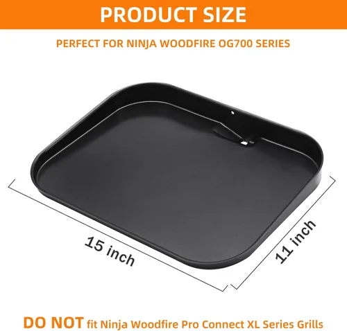 Miniatura 2 de OG701 Placa de plancha para parrillas Ninja Woodfire al aire libre Serie OG700, sartén antiadherente premium para Ninja XSKGRDPLT Woodfire OG701